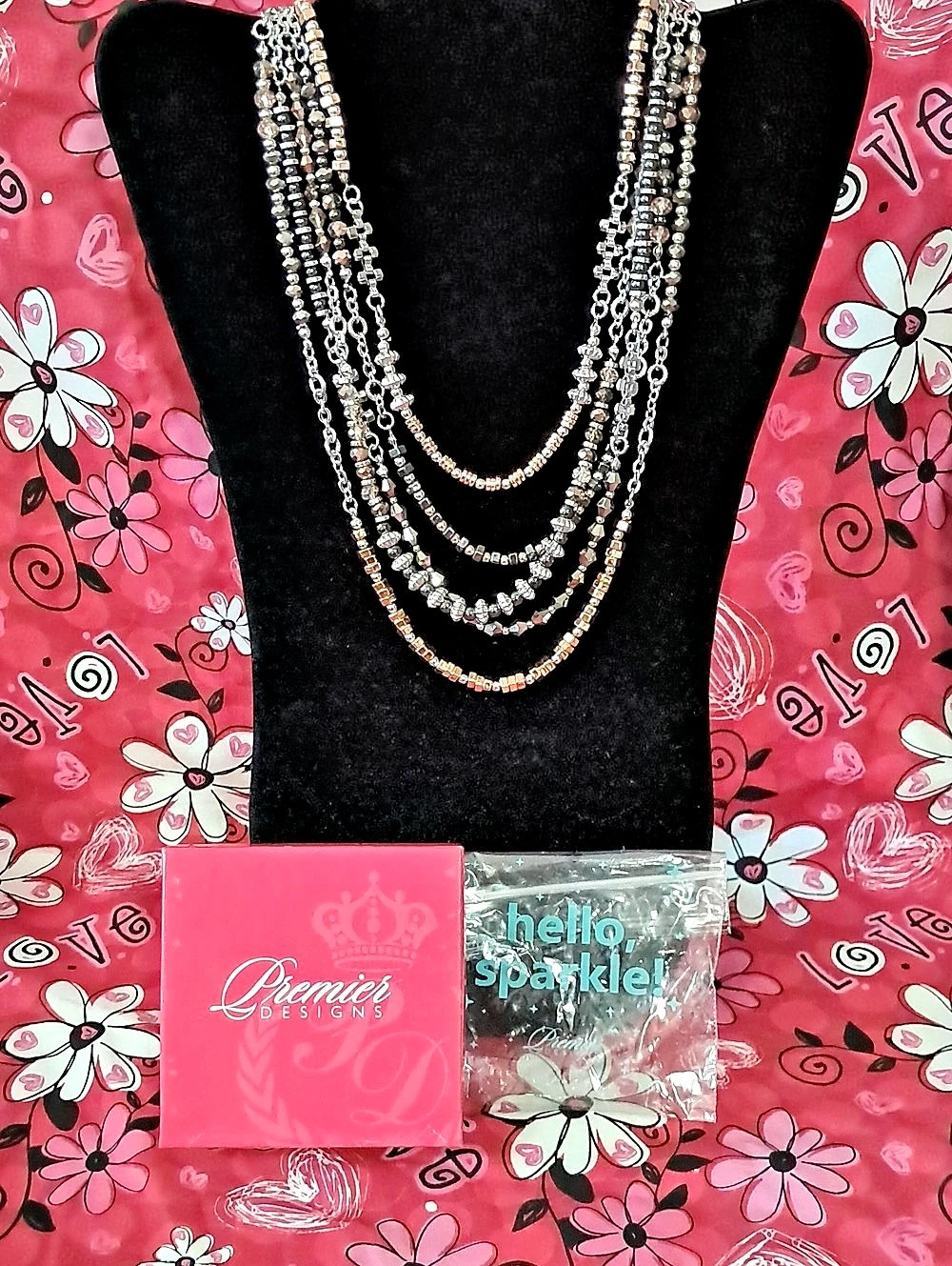 Premier Designs Get Noticed Layered Mixed-Metal Statement Necklace